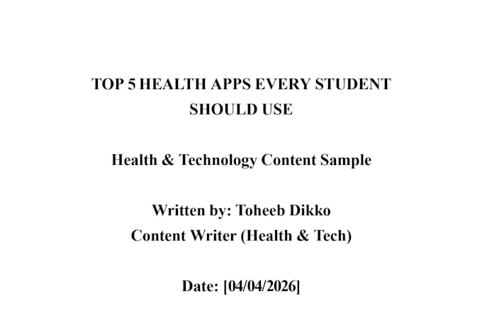 write health and tech articles, blog posts, and SEO content